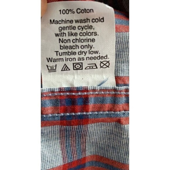 *2/$25* Crew Mens Shirt XL Slim Button Down Long Sleeve Cotton Gray Red Check - Picture 6 of 6